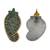 Gold plated green stone stud earrings