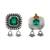 Silver plated green stone drop earrings