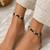 Handcrafted Oxidized Silver Plated Anklet, Black Thread Macrame Payal, Boho Indian Foot Jewelry