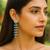 Silver plated turquoise blue stones drop earrings