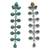 Silver plated turquoise blue stones drop earrings
