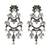 Silver plated multicolor beaded dangler earrings
