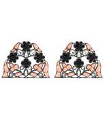 Silver plated pink stone stud earrings