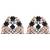 Silver plated pink stone stud earrings