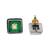 Silver plated green stone stud earrings
