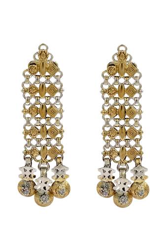 Gold plated long dangler earrings