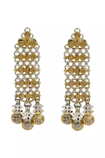 Gold plated long dangler earrings