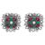 Silver plated multicolor kundan stud earrings