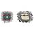 Silver plated multicolor kundan stud earrings