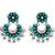 Silver plated turquoise blue chandbali earrings