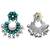 Silver plated turquoise blue chandbali earrings