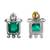 Silver plated green stone stud earrings