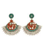 Antique gold multicolor dangler earrings