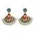 Antique gold multicolor dangler earrings
