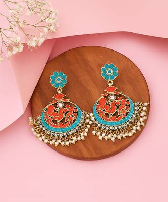Antique gold multicolor dangler earrings 2