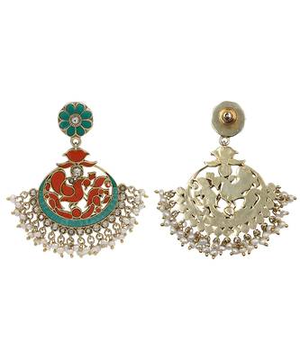Antique gold multicolor dangler earrings 3