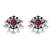 Silver plated ruby red green stone stud earrings