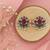 Silver plated ruby red green stone stud earrings