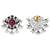Silver plated ruby red green stone stud earrings
