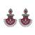 Silver plated pinkish red dangler earrings