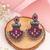 Silver plated pinkish red dangler earrings