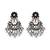 Rhodium black beaded dangler earrings