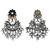 Rhodium black beaded dangler earrings