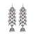 Silver plated multicolor long jhumka earrings