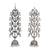 Silver plated multicolor long jhumka earrings