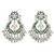 Silver plated green kundan dangler earrings