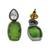 Silver plated green stone drop earrings