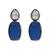 Silver plated dark blue stone drop earrings
