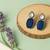 Silver plated dark blue stone drop earrings