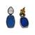 Silver plated dark blue stone drop earrings