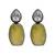 Silver plated yellowish green drop earrings