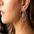 Oxidized Silver Floral Circle Earrings, Handcrafted Boho Studs, Indian Ethnic Jewelry