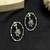 Oxidized Silver Floral Circle Earrings, Handcrafted Boho Studs, Indian Ethnic Jewelry