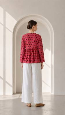 Philauri pink printed peplum top 2