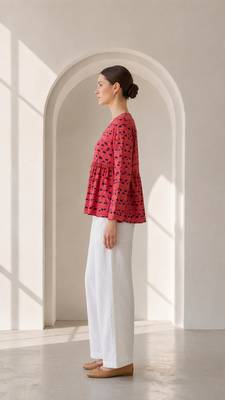 Philauri pink printed peplum top 3