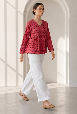Philauri pink printed peplum top 5