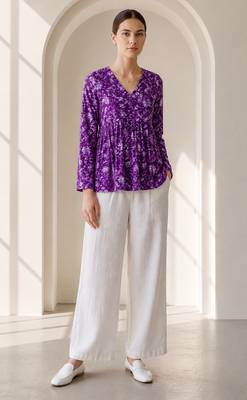 Philauri women’s purple floral printed top 1