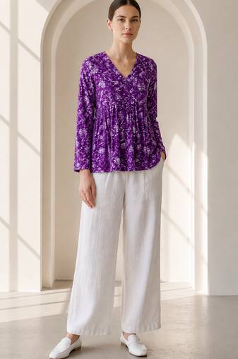 Philauri women’s purple floral printed top