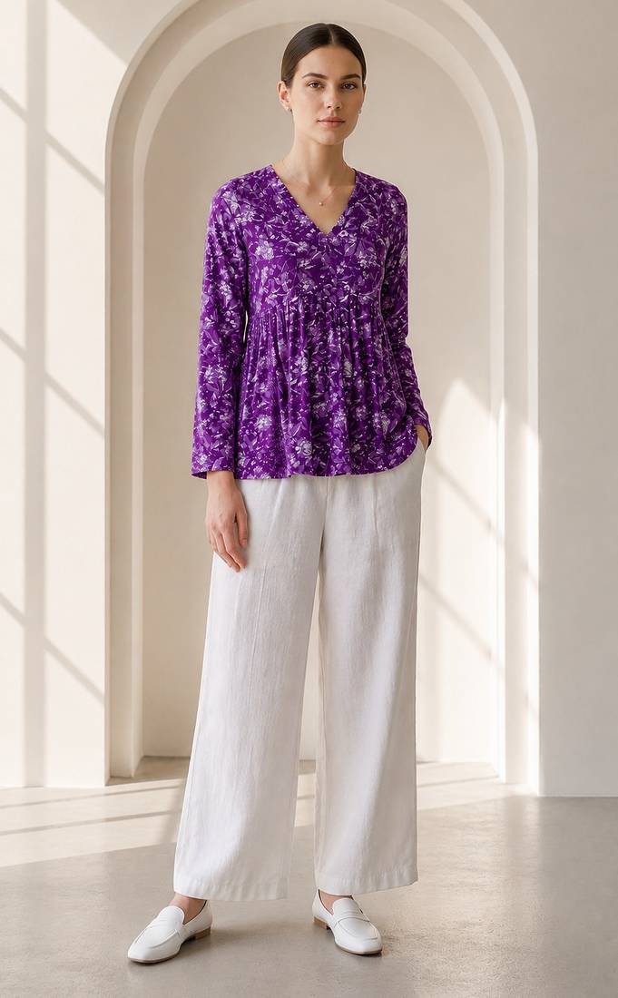 Philauri women’s purple floral printed top