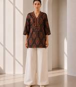 Philauri women's brown printed short kurti