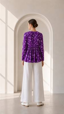 Philauri women’s purple floral printed top 2