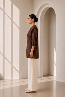 Philauri women's brown printed short kurti 4