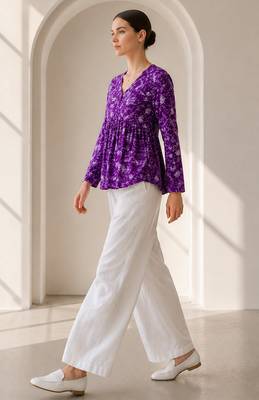 Philauri women’s purple floral printed top 5