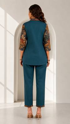 Philauri women teal blue printed co-ord set 2