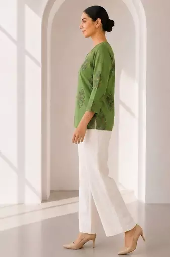 Philauri women's green short kurti