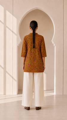 Philauri women's mustard short kurti 2